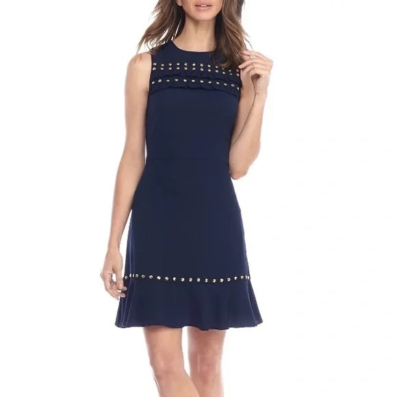 michael kors dress with gold studs Michael Kors Studded Mini Dress